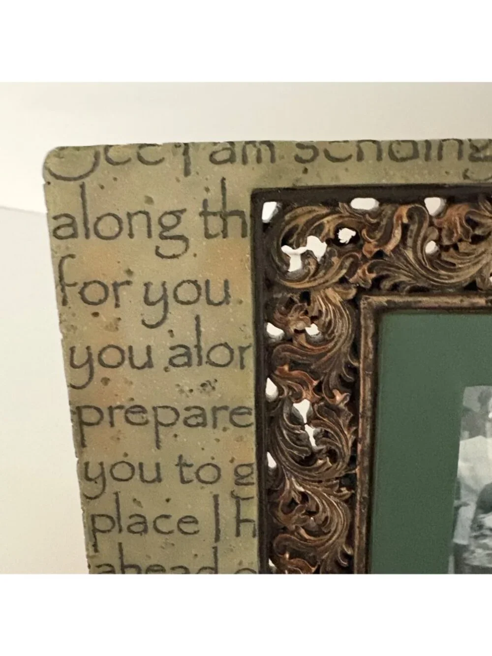 Inspirational Picture Frame 2003 Demdaco by Faith Filigree Bible Verse Vintage